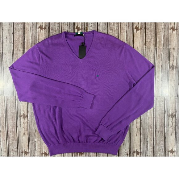 Purificacion Garcia v neck Sweater color purple size XL NWT